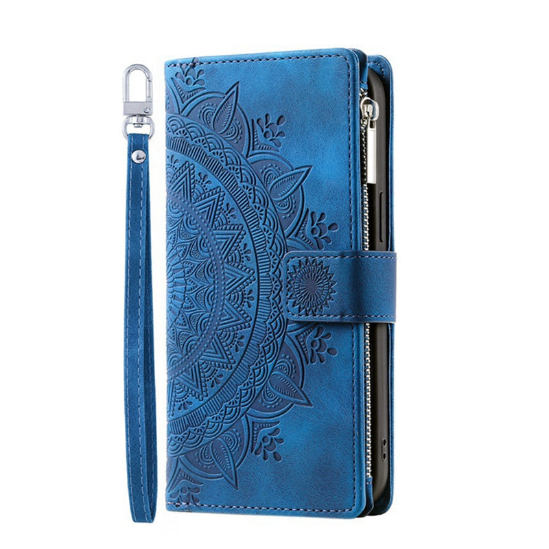 Luxury Zipper Wallet Case For IPhone Leather Card Slot Phone Bag Blue iPhone Cases - Tophatter Daily Deals