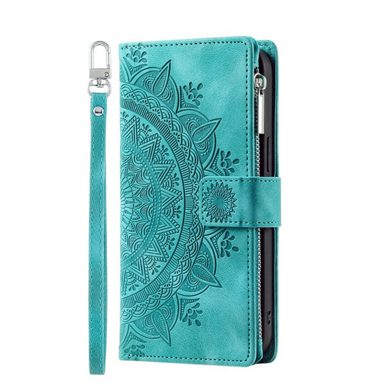 Luxury Zipper Wallet Case For IPhone Leather Card Slot Phone Bag Green iPhone Cases - Tophatter Daily Deals