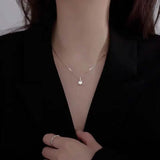 Zirconia Water Drop Pendant Clavicle Chain Necklace Necklaces - Tophatter Daily Deals