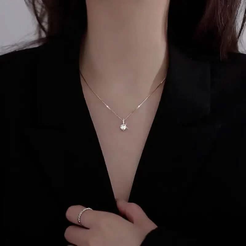 Zirconia Water Drop Pendant Clavicle Chain Necklace Necklaces - Tophatter Daily Deals
