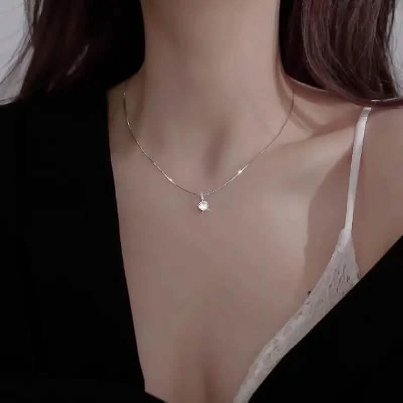 Zirconia Water Drop Pendant Clavicle Chain Necklace Necklaces - Tophatter Daily Deals