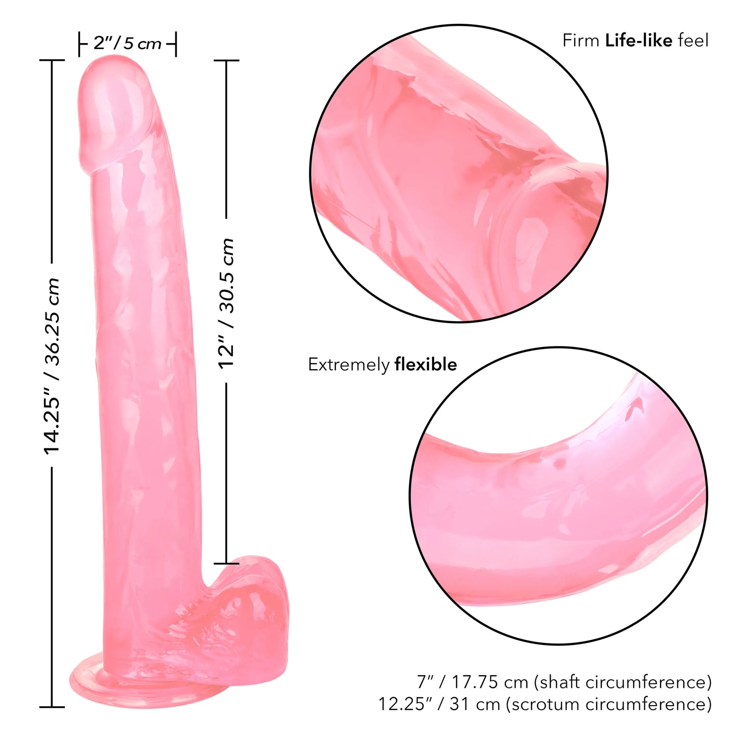 Size Queen 12 Inch Realistic Dildo – Firm 30.5 Cm Dildo > Dildos > Large Dildos - Tophatter Daily Deals