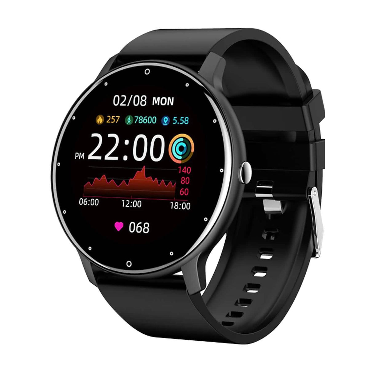 Zl02 Smart Watch 1.28 Inch Smartwatch Fitness Running Watch Black Smart Watches - Tophatter Daily Deals