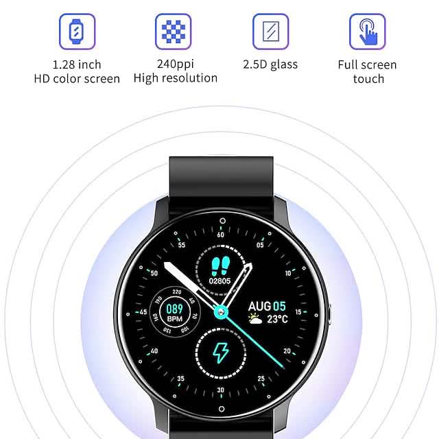 Zl02 Smart Watch 1.28 Inch Smartwatch Fitness Running Watch Smart Watches - Tophatter Daily Deals