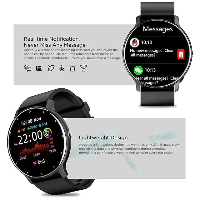 Zl02 Smart Watch 1.28 Inch Smartwatch Fitness Running Watch Unbranded Fitness Smart Watch - Tophatter Daily Deals