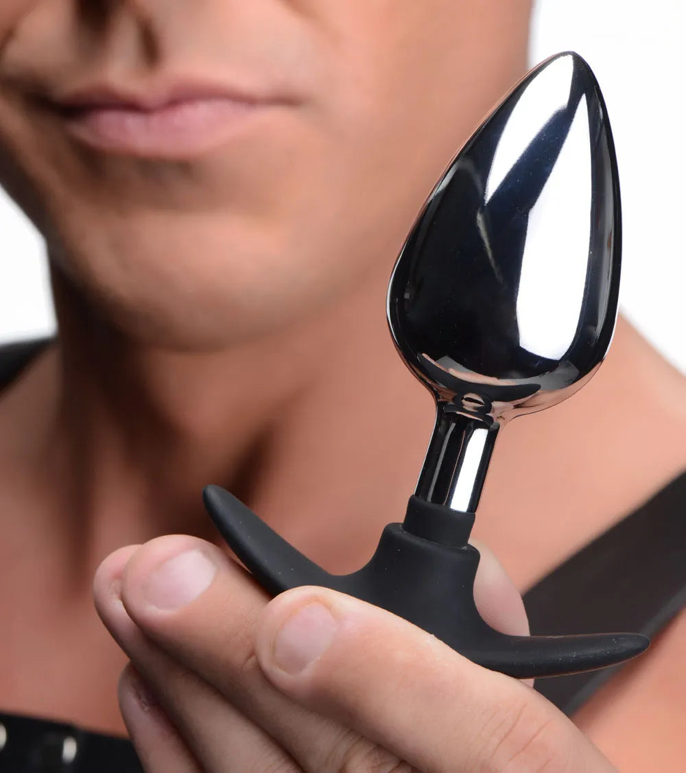 Dark Invader Metal and Silicone Weighted Large Anal Plug > Anal Range > Butt Plugs - Tophatter Daily Deals