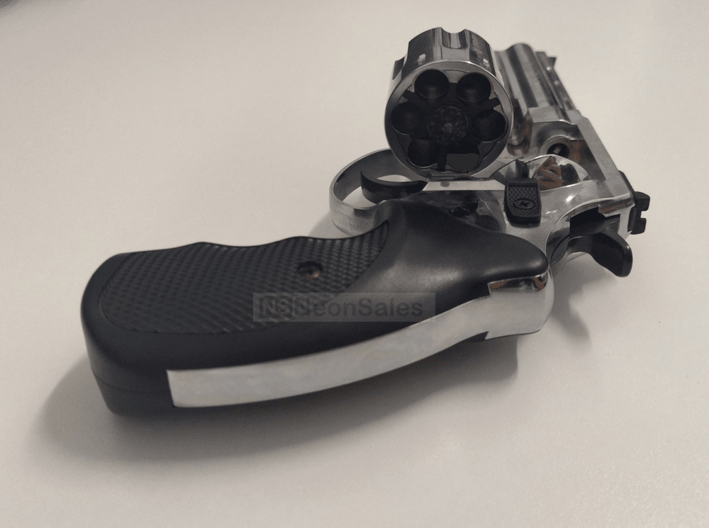 ZORAKI TD BLANK REVOLVER 4.5" - SHINY CHROME - Tophatter's Army Deals BLANK GUNS - Tophatter Daily Deals