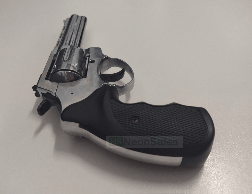 ZORAKI TD BLANK REVOLVER 4.5" - SHINY CHROME - Tophatter's Army Deals BLANK GUNS - Tophatter Daily Deals