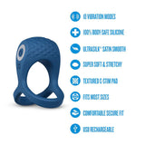 Performance Plus Dual Flex Pro (Blue) – Premium Cock Ring and Ball Strap with 10 Vibration Modes > Cock Ring > Vibrating - Tophatter Daily Deals