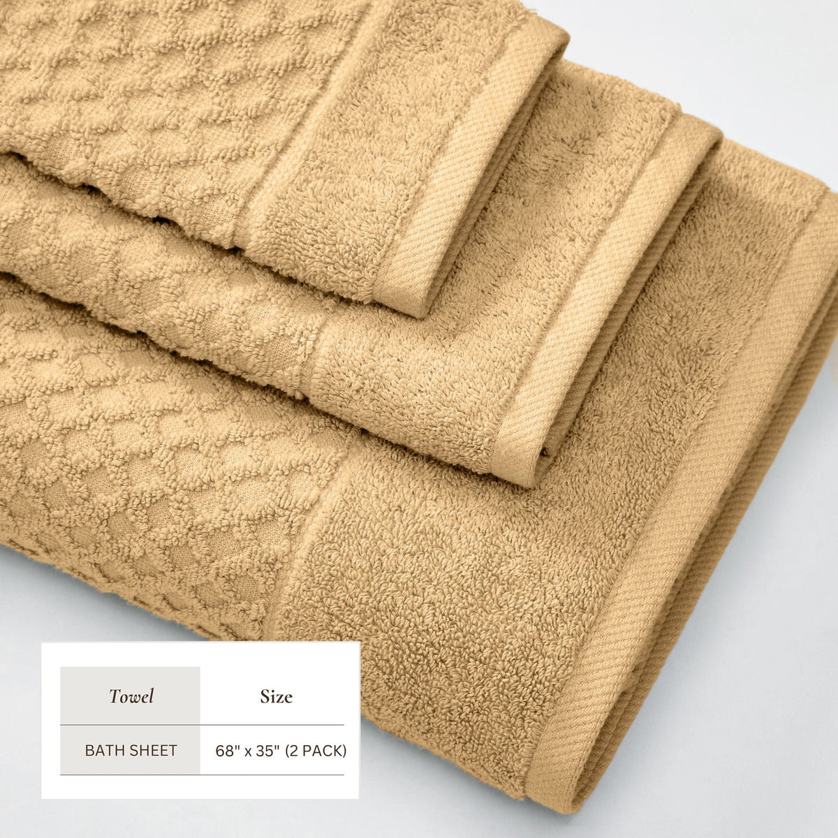 Cotton Diamond Waffle Weave Bath Towel Set - Grayson Collection Bath - Tophatter Daily Deals