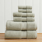 100% Cotton Premium Bath Towel Set - Chiara Collection 6 Piece Set Eucalyptus Bath - Tophatter Daily Deals