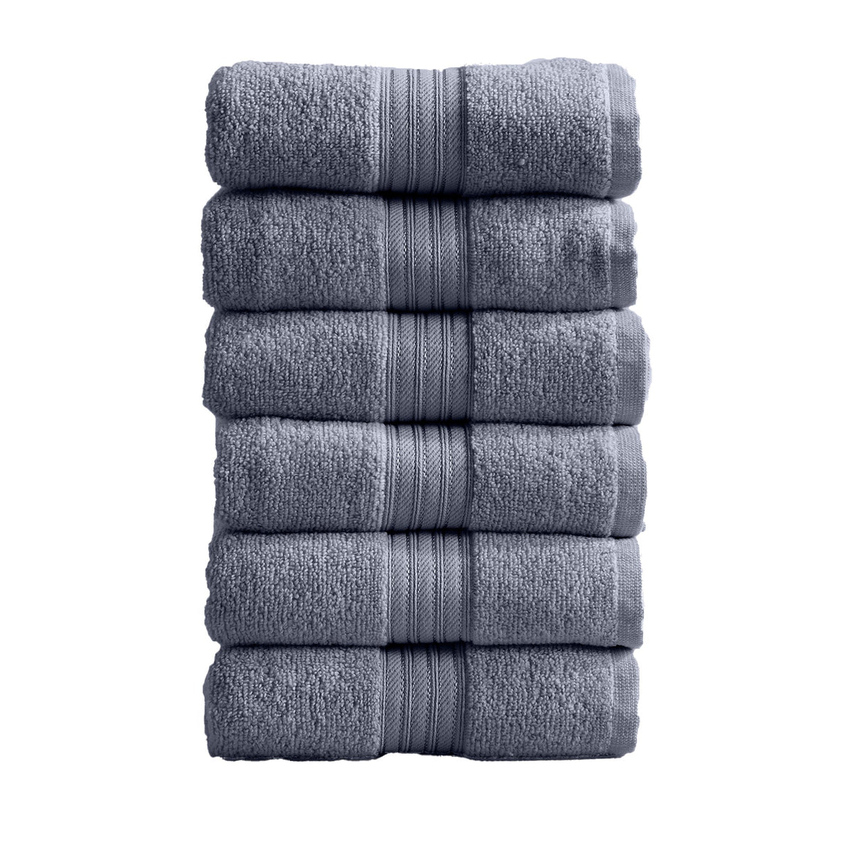 Cotton Terry Bath Towel Set - Cooper Collection Hand Towel (Pack of 6) Chambray Blue Bath - Tophatter Daily Deals
