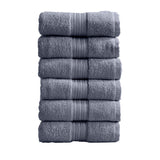 Cotton Terry Bath Towel Set - Cooper Collection Hand Towel (Pack of 6) Chambray Blue Bath - Tophatter Daily Deals