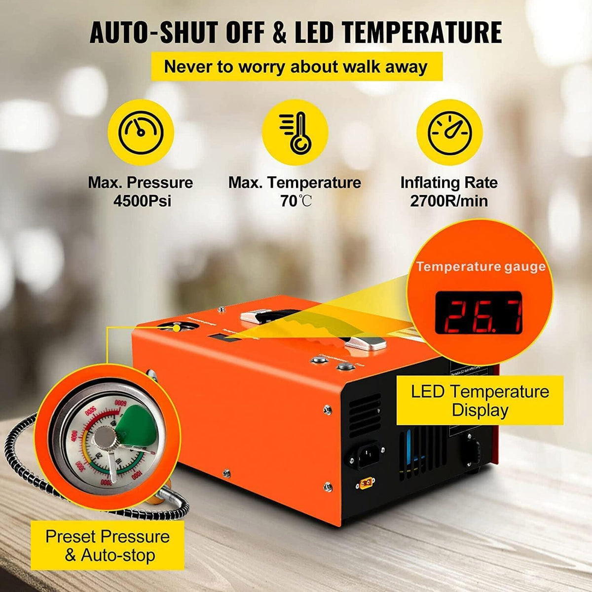 ZY® 12V / 240V COMPRESSOR (300 BAR) - AUTO SHUTOFF - Tophatter's Army Deals ACCESSORIES - Tophatter Daily Deals