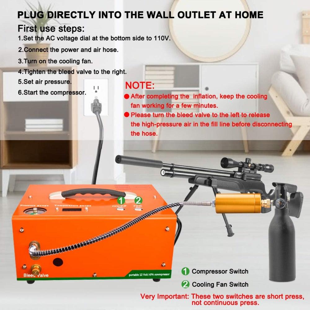 ZY® 12V / 240V COMPRESSOR (300 BAR) - AUTO SHUTOFF - Tophatter's Army Deals ACCESSORIES - Tophatter Daily Deals