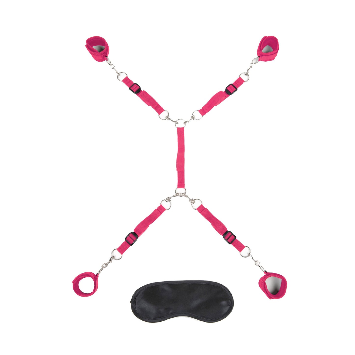 7-Piece Hot Pink Bed Spreader Bondage Set With Adjustable Cuffs > Bondage Gear > Restraints - Tophatter Daily Deals