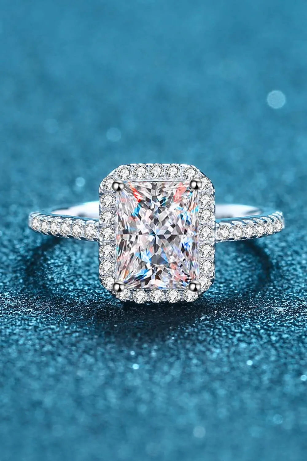 1 Carat Rectangle Moissanite Ring Moissanite - Tophatter Daily Deals