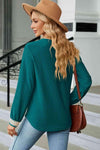 V-Neck Long Sleeve Blouse Blouses - Tophatter Daily Deals