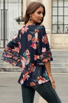 Printed Flare Sleeve Top Blouses - Tophatter Daily Deals