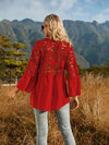 Spliced Lace Buttoned Blouse Blouses - Tophatter Daily Deals