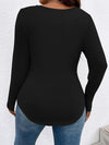 Plus Size V-Neck Long Sleeve T-Shirt Women's T-Shirts - Tophatter Daily Deals