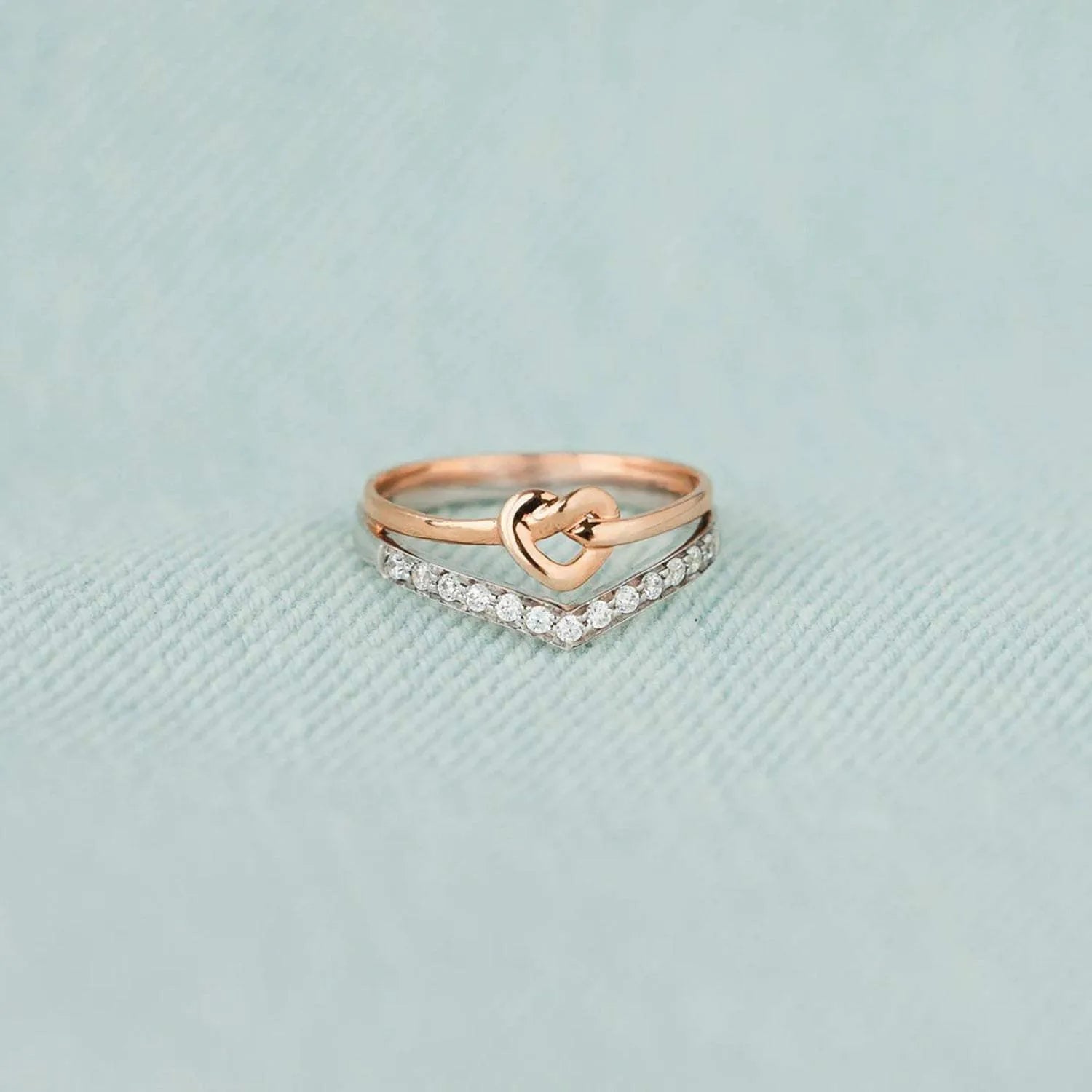 Knotted Heart Shape Inlaid Zircon Ring Rings - Tophatter Daily Deals