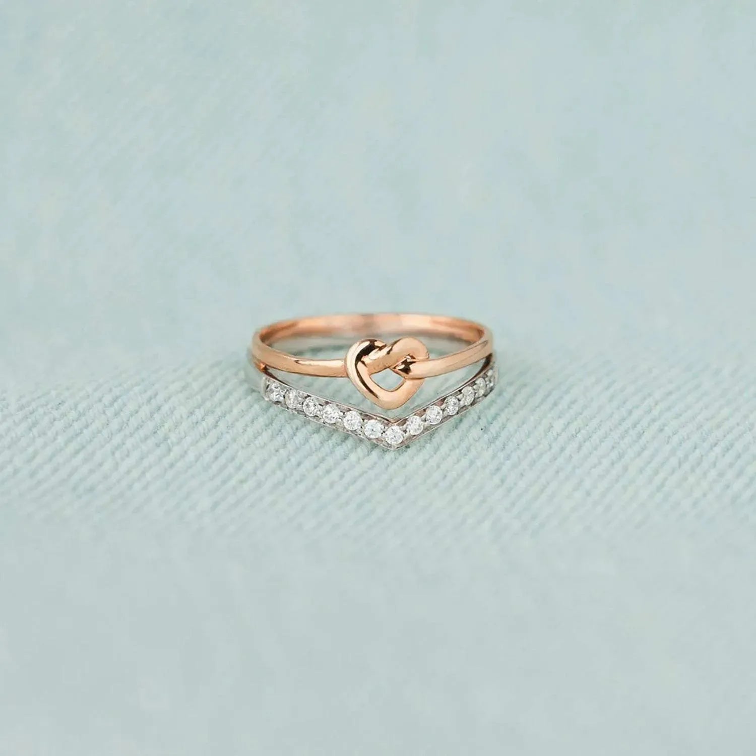 Knotted Heart Shape Inlaid Zircon Ring Rings - Tophatter Daily Deals