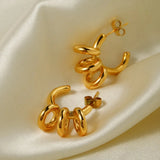 Stainless Steel C-Hoop Earrings Gold One Size Earrings - Tophatter Daily Deals