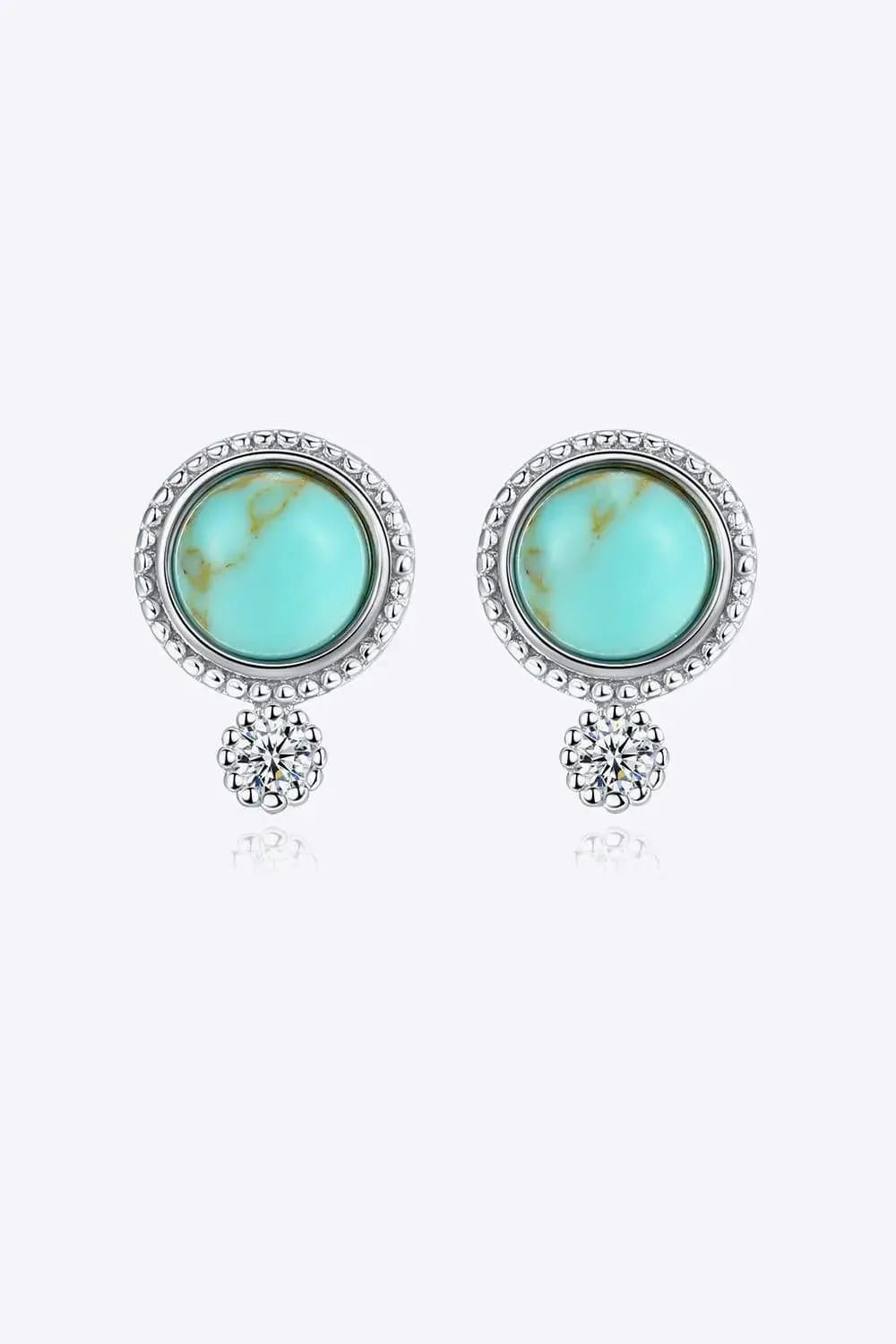 Turquoise Platinum-Plated Earrings Turquoise One Size Earrings - Tophatter Daily Deals