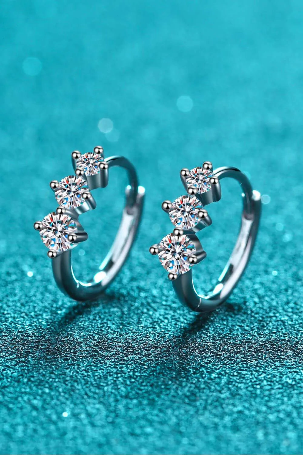 Sterling Silver Moissanite Huggie Earrings Moissanite - Tophatter Daily Deals
