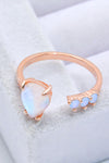 18K Rose Gold-Plated Moonstone Open Ring Moonstone - Tophatter Daily Deals