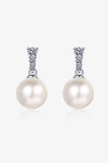 Moissanite Pearl Drop Earrings White One Size Moissanite - Tophatter Daily Deals