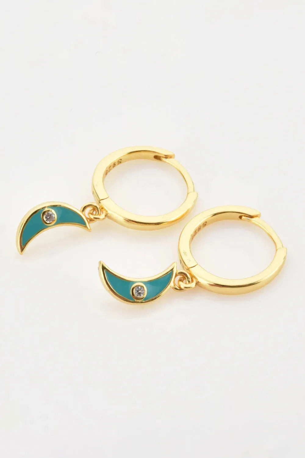 Zircon Moon Drop Huggie Earrings Earrings - Tophatter Daily Deals
