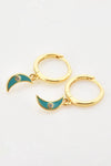 Zircon Moon Drop Huggie Earrings Earrings - Tophatter Daily Deals