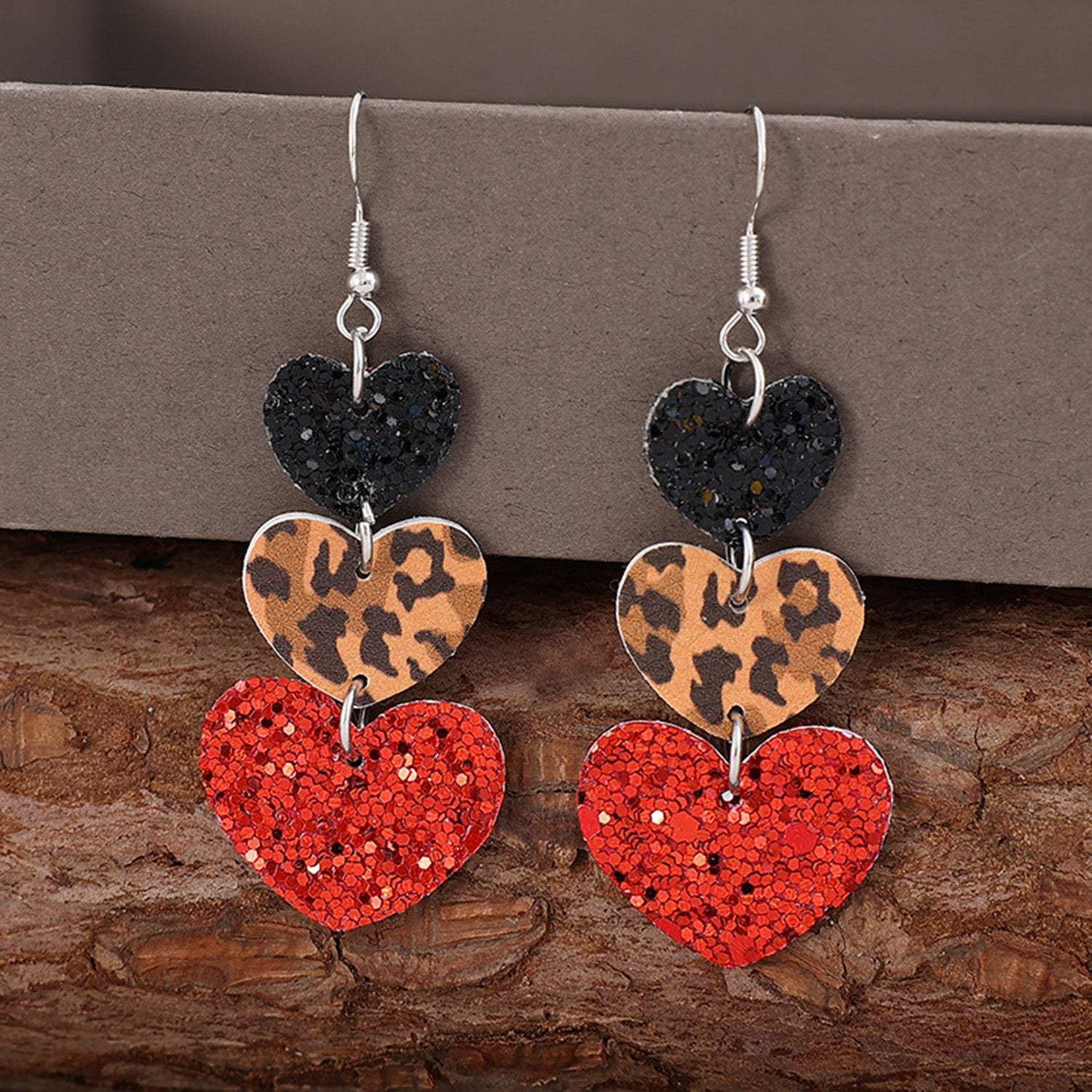 Heart Leather Drop Earrings Scarlet One Size Earrings - Tophatter Daily Deals