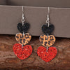 Heart Leather Drop Earrings Scarlet One Size Earrings - Tophatter Daily Deals