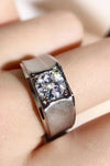 1 Carat Moissanite Wide Band Ring Silver Moissanite - Tophatter Daily Deals