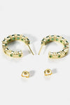 Inlaid Zircon C-Hoop Earrings Earrings - Tophatter Daily Deals