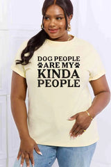 Simply Love Full Size DOG PEOPLE ARE MY KINDA PEOPLE Graphic Cotton Tee Women's T-Shirts - Tophatter Daily Deals