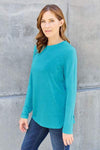 Basic Bae Full Size Round Neck Long Sleeve Top Blouses - Tophatter Daily Deals