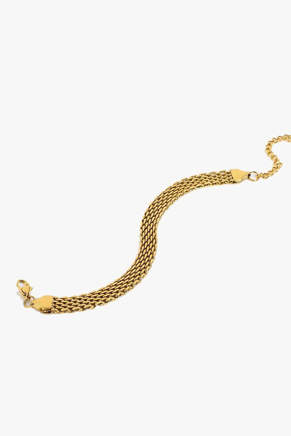 18K Gold-Plated Wide Chain Bracelet Bracelets - Tophatter Daily Deals