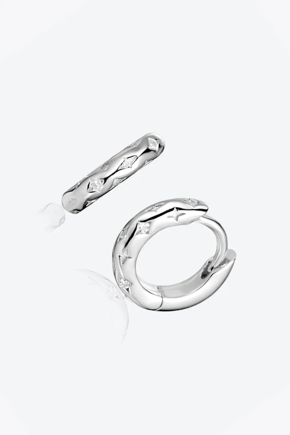 925 Sterling Silver Huggie Earrings Earrings - Tophatter Daily Deals