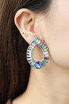 Multicolored Glass Stone Earrings Multicolor One Size Earrings - Tophatter Daily Deals