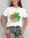 LUCKY VIBES Round Neck Short Sleeve T-Shirt Women's T-Shirts - Tophatter Daily Deals