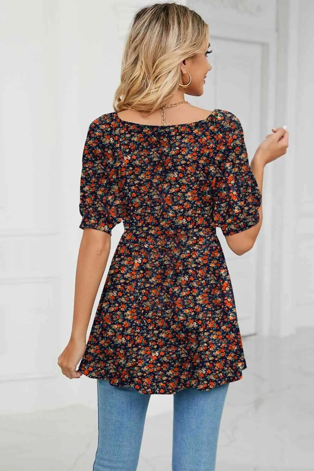 V-Neck Babydoll Blouse Blouses - Tophatter Daily Deals