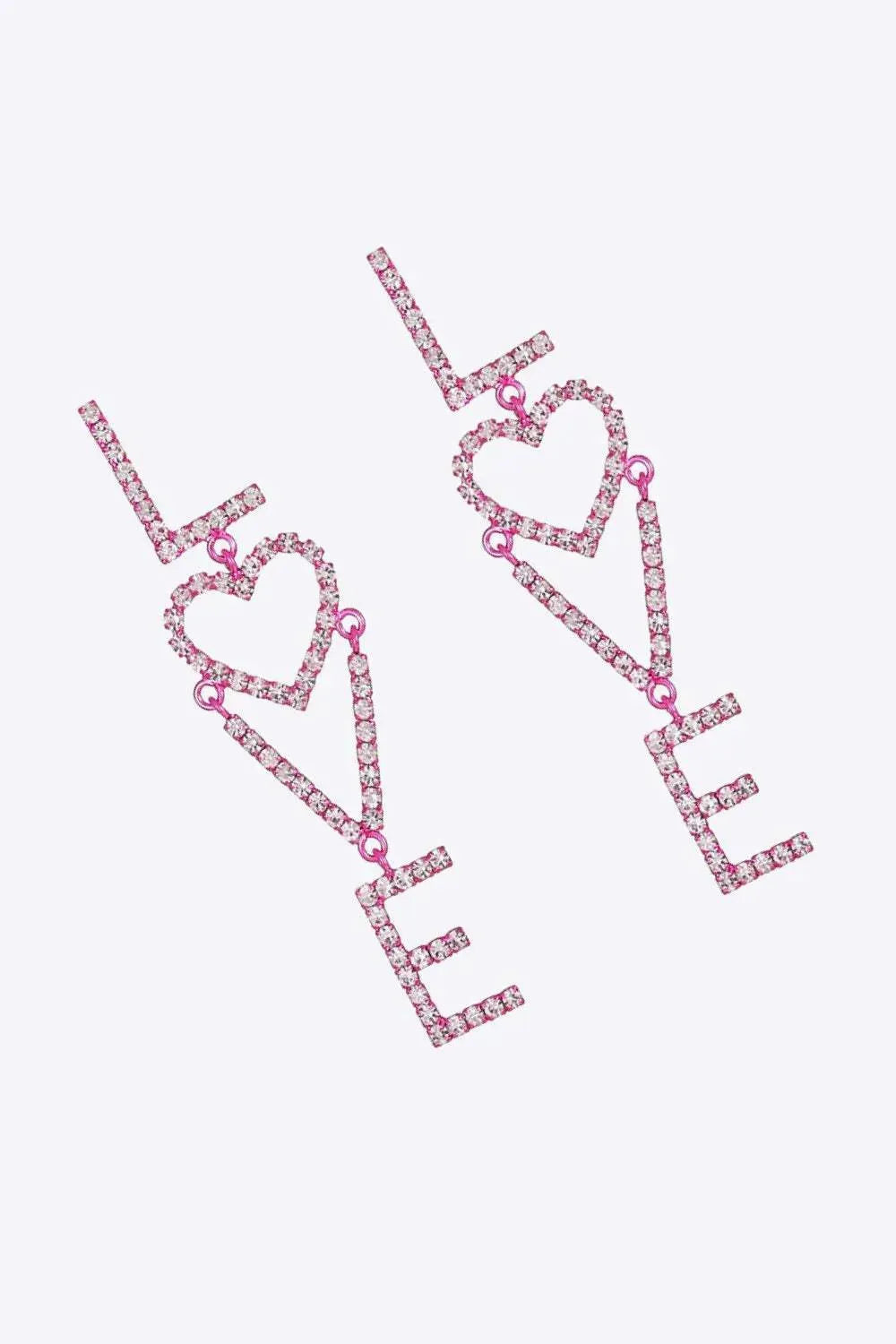 LOVE Glass Stone Zinc Alloy Earrings Earrings - Tophatter Daily Deals