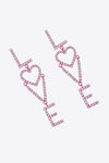 LOVE Glass Stone Zinc Alloy Earrings Earrings - Tophatter Daily Deals
