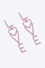 LOVE Glass Stone Zinc Alloy Earrings Earrings - Tophatter Daily Deals