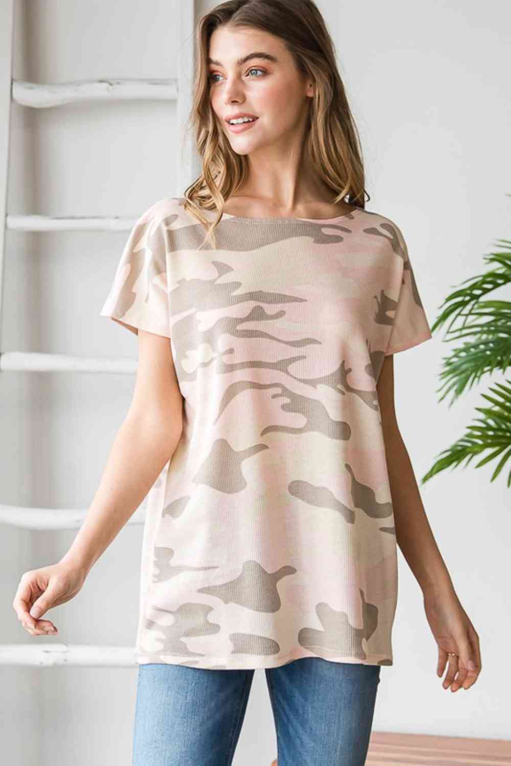 Heimish Full Size Camouflage Tunic T-Shirt Women's T-Shirts - Tophatter Daily Deals