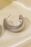 Stainless Steel Scale C-Hoop Earrings Earrings - Tophatter Daily Deals